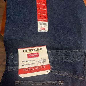 Mens Rustler Wrangler Blue Jeans-Brand New Never Worn